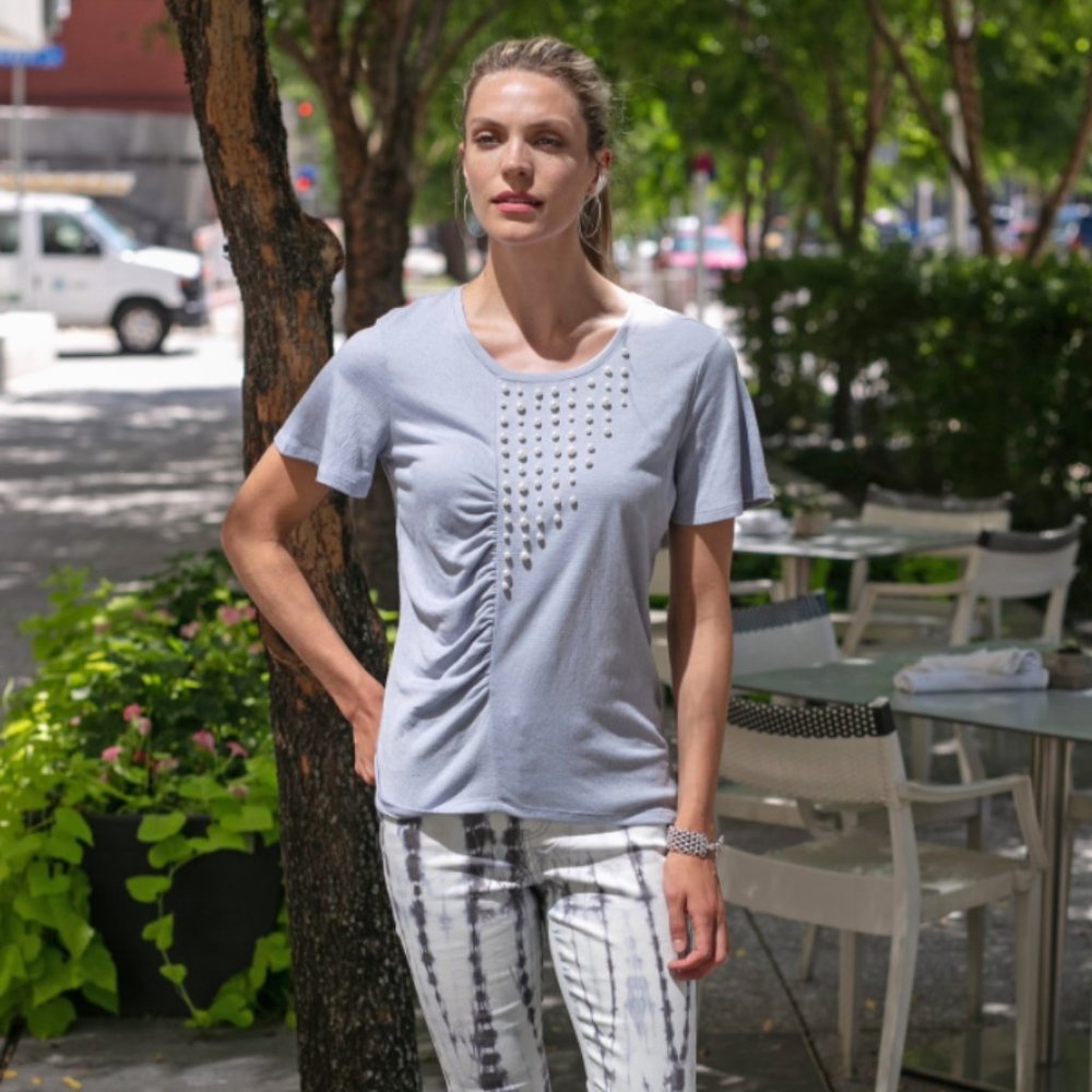 Tru Luxe Top with Pearls
